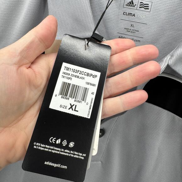 adidas Polo Shirt Mens XL Gray ClimaCool TIBURON NAPLES Relaxed UPF 15+ NEW - Picture 6 of 10